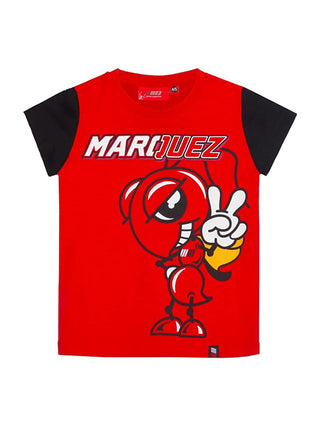 Kid's Marc Márquez Black Sleeve Ant Cartoon T-Shirt